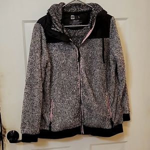 686 sweatshirt hoodie gray with pink trim large